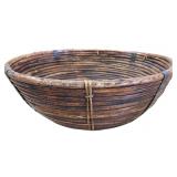 Lg Bamboo Basket/ Bowl with Wrought Iron Lining