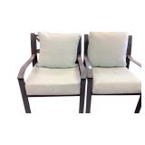 2 Metal Outdoor Patio Chairs with Cushions