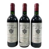 (3) Sealed 1990 La Dame de Montrose Wine Bottles