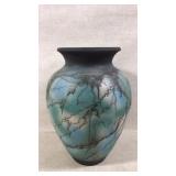 Signed Native American Horse Hair Pottery Vase