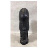 Hand-Carved Wooden Sculpture of a Male Bust