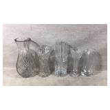 Five Cut and Molded Glass Vases