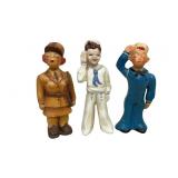 c1930s Chalkware Sailors and Service Lady