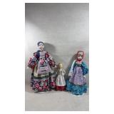 collectible porcelain doll in a traditional