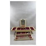 vintage Mele & Co. tiered jewelry box with a