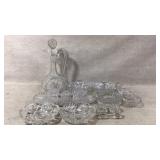 Cut Glass Tableware Set Including Tray and Bowls