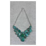 Polished agate and 925 silver size adjustable