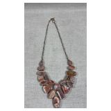 Polished agate and 925 silver size adjustable