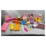 collection of vintage dollhouse furniture