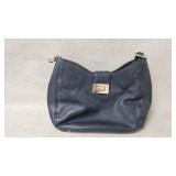 Kate Spade Navy Leather Shoulder Bag With Clasp