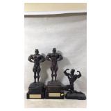 Three Bodybuilding Award Sculptures