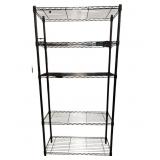 Black Metal Wire Storage Rack with Five Shelves
