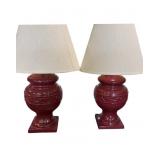 Ceramic Table Lamps with Drum Shades