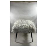 Silk Road Faux-Fur Ottoman.