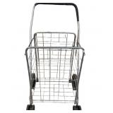 Foldable Metal Wire Shopping Cart With Wheels