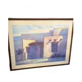 Framed Southwest-Style Architectural Painting