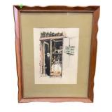 Signed B. Rozner Lithograph in Wooden Frame