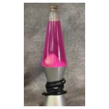 Pink and White Lava Lamp with Base