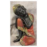 Handmade Resin Buddha Resting on Knee Decorative