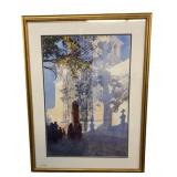 Southwest Mission Watercolor Signed Framed