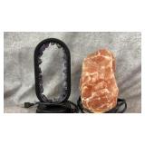 Raw Amethyst Crystal Oval Table Light, Himalayan