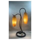 Vintage Art Deco style table lamp featuring two