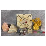 Mini Selenite Tower, Crystal Pendulum Board with