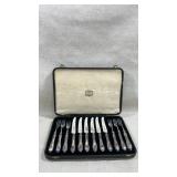 Harrods London s.w. cased set of silver
