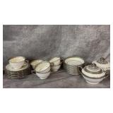 Heinrich & Co. Opalescent Custard Bowls, Teacups