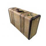 vintage striped tweed suitcase