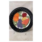 Hand-Painted Ceramic Plate With Polka Dot Border