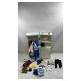 vintage-style wooden wardrobe comes equipped w