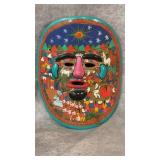 Hand-painted Mexican Terracotta Pottery Mask