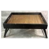 Black Wooden Folding Breakfast Tray Table