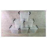 6 Clear Plastic Storage Containers with Lids