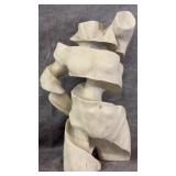 Plaster of Paris and Mixed-Media Abstract Torso