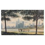 Fulerton Skyline Artwork Framed Pencil Signed