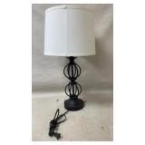 Black Metal Table Lamp With White Shade