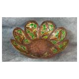 Hand-painted Hammered Copper Bowl with Butterfly