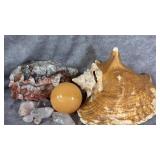 Assorted Crystals, Orange Calcite Sphere, Clear