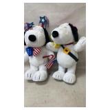 2 Peanuts Snoopy Plush Toys w/ Themed Accessories