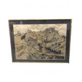 Framed Illustration Signed E. Volschoff in Ink