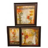 3 Signed ELEMENTS I II III Artwork Framed