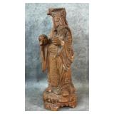 Vintage Chinese Carved Wood Scholar Small Statue