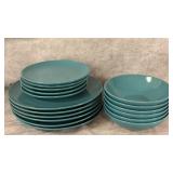 Amazon Basics Turquoise Stoneware, Salad and