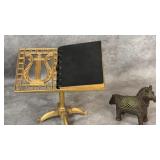 Vintage Miniature French Brass Sheet Music Stand,