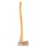 Vintage Axe with Wooden Handle and Rusted Head