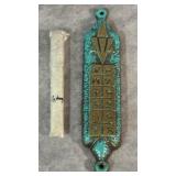 Vintage Brass Mezuzah Case Star Davidï¿½s Tower