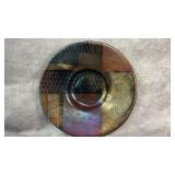 Artist Signed Iridescent Fused Glass Decorative