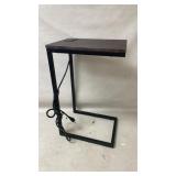 Black Metal Table With Built-In Power Outlet